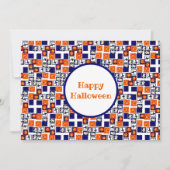 speelse Halloween-thema patroon Feestdagenkaart (Voorkant)