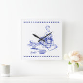 Speelse Hamper Kitty Cat Badkamer Toile Look Vierkante Klok (Huis)