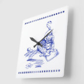 Speelse Hamper Kitty Cat Badkamer Toile Look Vierkante Klok (Hoek)