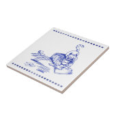 Speelse Hamper Kitty Cats Badkamer Toile Look Tegeltje (Zijkant)