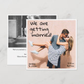 Speelse Handgeschreven Moppertje Foto Ontspannen V Save The Date (Voorkant / Achterkant)