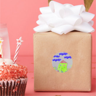 Speelse handgetekende Doodle Ronde Sticker