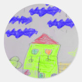 Speelse handgetekende Doodle Ronde Sticker (Voorkant)
