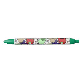 Speelse handgetekende leuke spookplezier kunst car blauwe inkt pen
