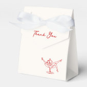 Speelse handgetekende rode vrijgezellenfeest bedankdoosjes (Voorkant Zijde)