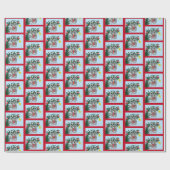 Speelse Hangende Kerstboom Grijze Kat Cadeaupapier (Vlak)
