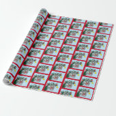 Speelse Hangende Kerstboom Grijze Kat Cadeaupapier (Uitgerold)