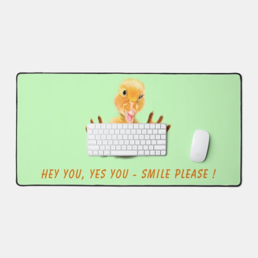 Speelse Happy Duck Custom Kleuren en Tekst Grappig Bureaumat (Keyboard & Muis)