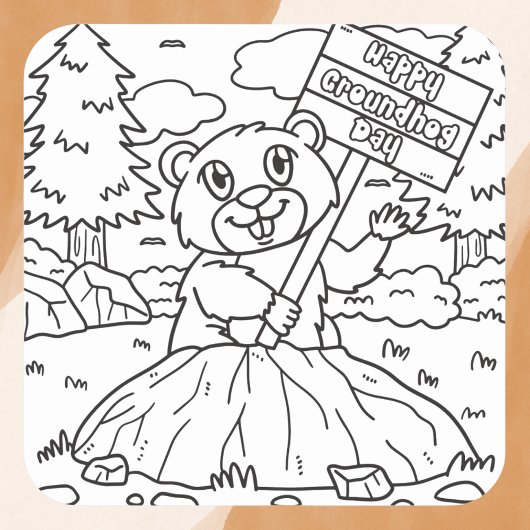 Speelse Happy Groundhog Day Vierkante Sticker