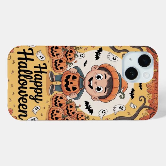 Speelse Happy Halloween Pumpkin iPhone / iPad case (Achterkant (horizontaal))