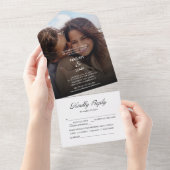 Speelse Happy Photo Bruiloft All In One Uitnodiging (Afscheurbaar)