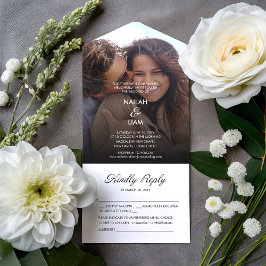 Speelse Happy Photo Bruiloft All In One Uitnodiging