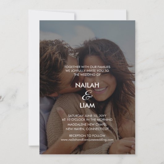 Speelse Happy Photo Bruiloft Kaart (Voorkant)