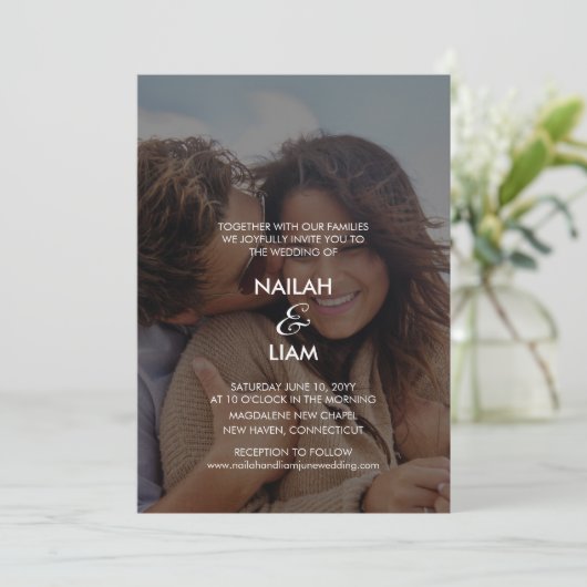 Speelse Happy Photo Bruiloft Kaart (Staand voorkant)