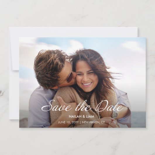 Speelse Happy Photo Wedding Sla de datum op Kaart (Voorkant)