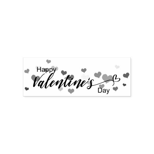 Speelse Happy Valentines Day Schattigee harten Zelfinktende Stempel (Design)