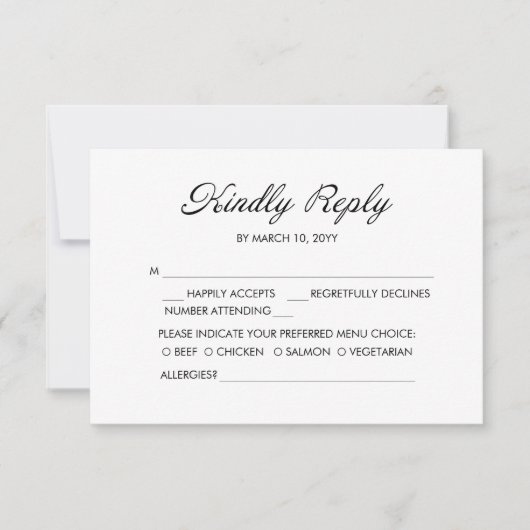 Speelse Happy Wedding RSVP Kaart (Voorkant)