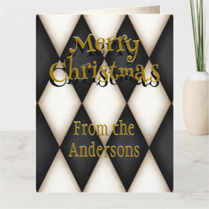 Speelse Harlekijn Feestelijke Persoonlijke Kerstmi Kaart