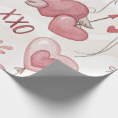Speelse hartballonnen XOXO Valentijn Cadeaupapier (Hoek)