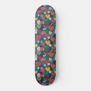 Speelse harten Bloemen Persoonlijk Skateboard