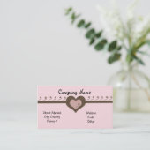 Speelse Harten Chocolade en Roze Visitekaartje (Staand voorkant)