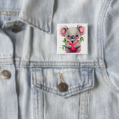 Speelse harten - Kinder Valentijnsdag Vierkante Button 5,1 Cm (In situ)