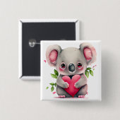 Speelse harten - Kinder Valentijnsdag Vierkante Button 5,1 Cm (Voorkant /achterkant)