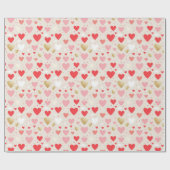 Speelse Harten Valentijnsdag Gift Wrap Cadeaupapier (Vlak)