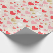 Speelse Harten Valentijnsdag Gift Wrap Cadeaupapier (Hoek)