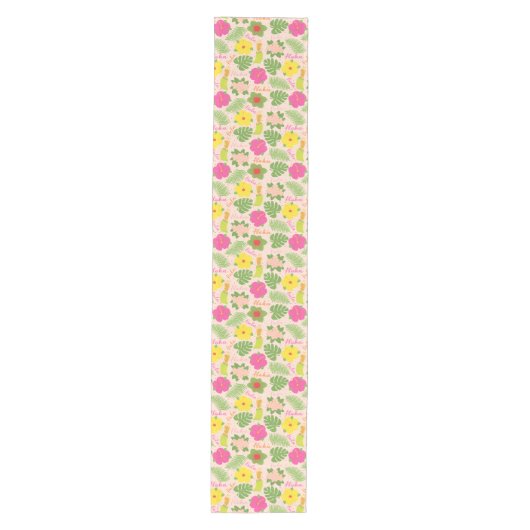 Speelse Hawaiiaanse Hula Danser Tafel Decor Medium Tafelloper (Voorkant)