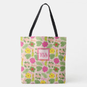 Speelse Hawaiian Hula Monogram Design Tote Bag (Voorkant)
