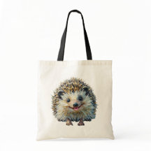 Speelse Hedgehog Canvas tas olieverfstijl