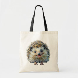 Speelse Hedgehog Canvas tas olieverfstijl