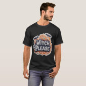 Speelse Heks Alsjeblieft Halloween-afbeelding T-shirt (Voorkant volledig)