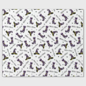 Speelse Heksenschoenen & Petten Halloween Cadeaupapier (Vlak)