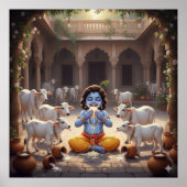 Speelse heldere Bala Krishna die boter eet Poster (Voorkant)