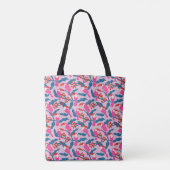 Speelse heldere roze toekans tote bag (Achterkant)