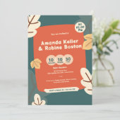 Speelse herfst bruiloft uitnodiging (Staand voorkant)