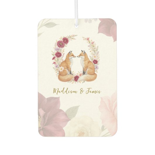 Speelse Herfst Fox bruiloft Luchtverfrisser (Voorkant)