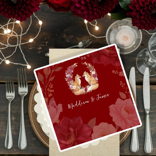 Speelse Herfst Fox bruiloft Servet