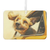 Speelse hond genieten van autorit Art Print Luchtverfrisser (Achterkant)