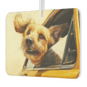 Speelse hond genieten van autorit Art Print Luchtverfrisser (Links)