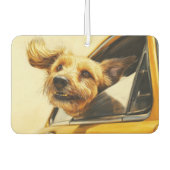 Speelse hond genieten van autorit Art Print Luchtverfrisser (Voorkant)