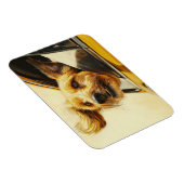 Speelse hond genieten van autorit Art Print Magneet (Rechterzijde)
