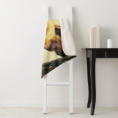 Speelse hond genieten van autorit Art Print Sherpa Deken (In situ)