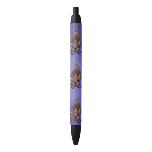 Speelse Hond Geschenken & Accessoires Zwarte Inkt Pen (Voorkant Verticaal)
