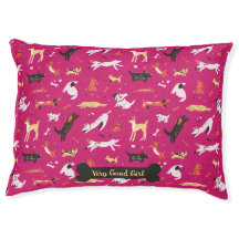 Speelse Hond Illustratie Roze Ontwerp Whimsical