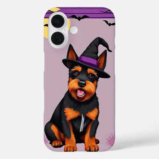 Speelse hond met heksenhut Case-Mate iPhone case (Achterkant)