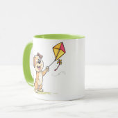 Speelse Hond met Kite Mok - Leuk cadeau voor Dier (Voorkant links)