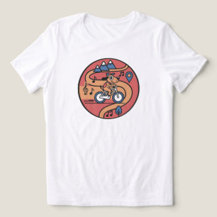 Speelse hond op de fiets - Retro Cartoon   ALLEEN  Tri-Blend Shirt